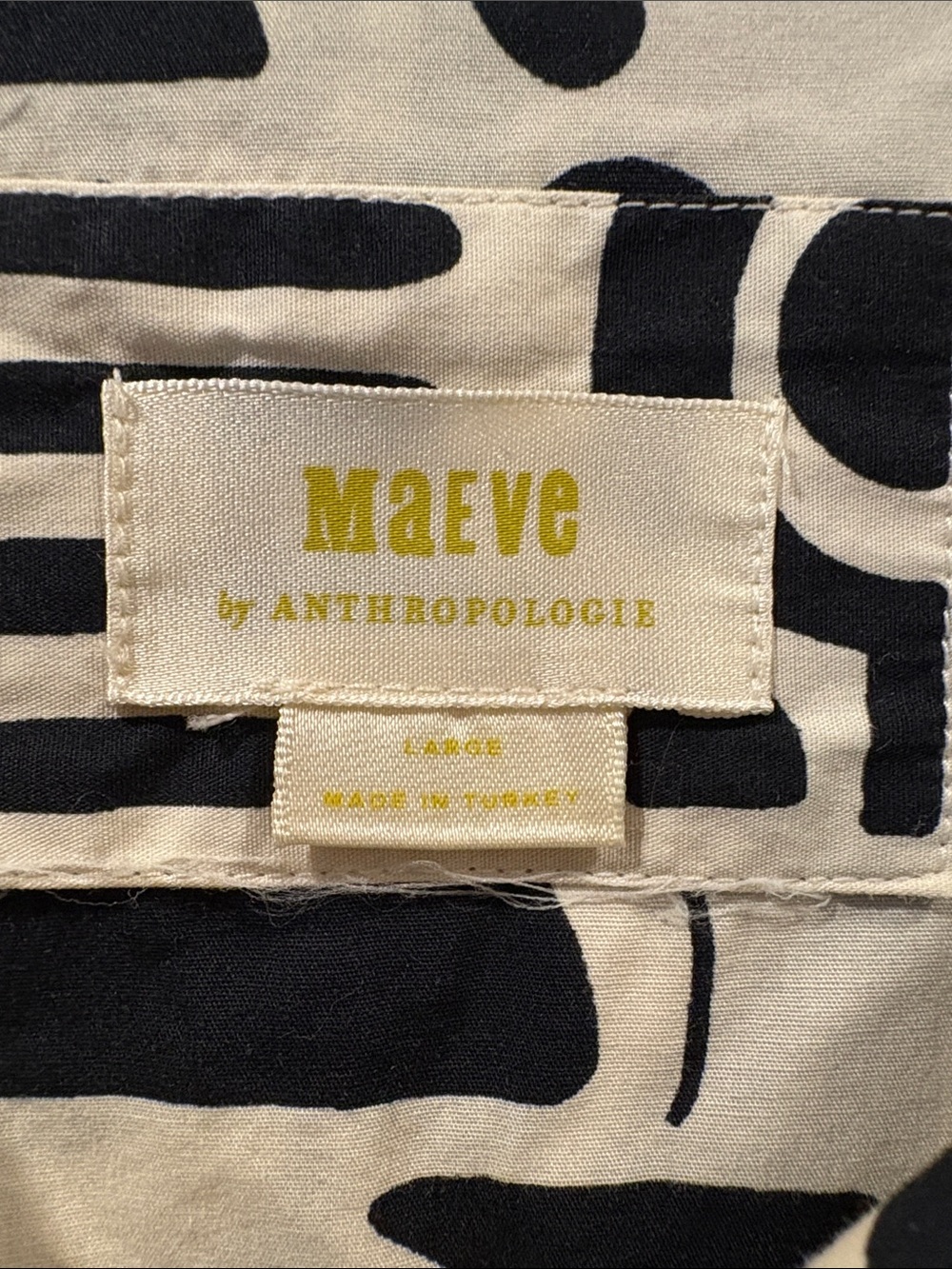 Anthropologie Black and Cream Abstract Print Maxi Dress - Picture 2 of 9